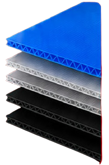 PP corrugated sheet layers